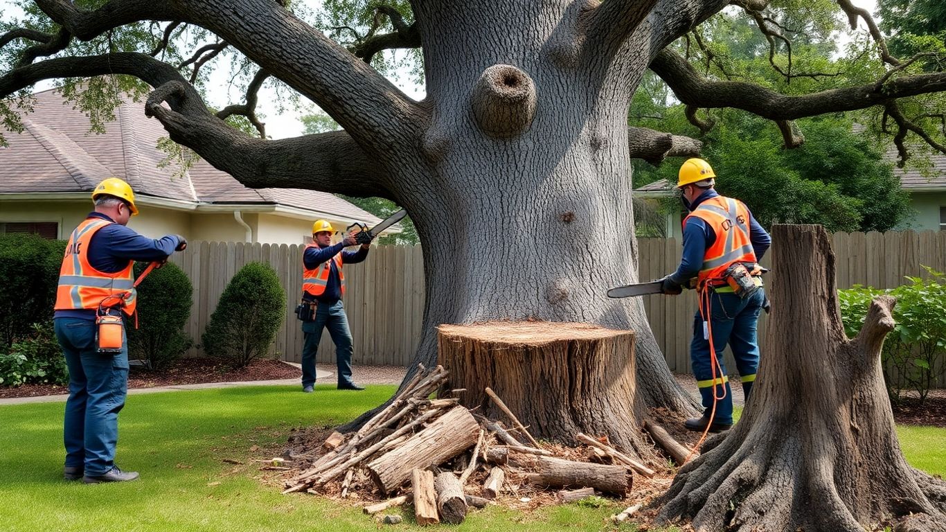 Oak Tree Removal Person cutting a Tree