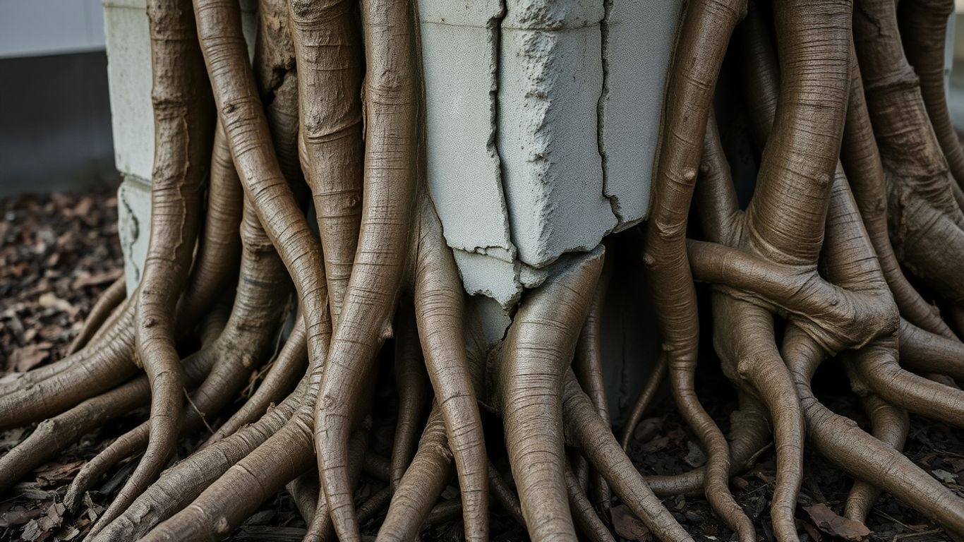 Tree Root Damage Person cutting a Tree