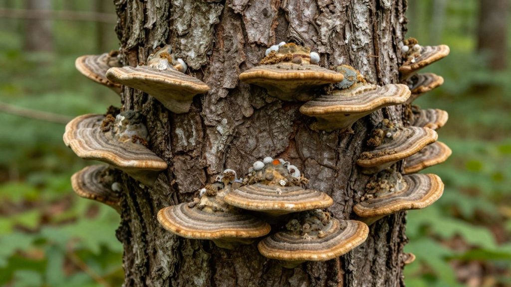 Tree fungus on a tree trunk