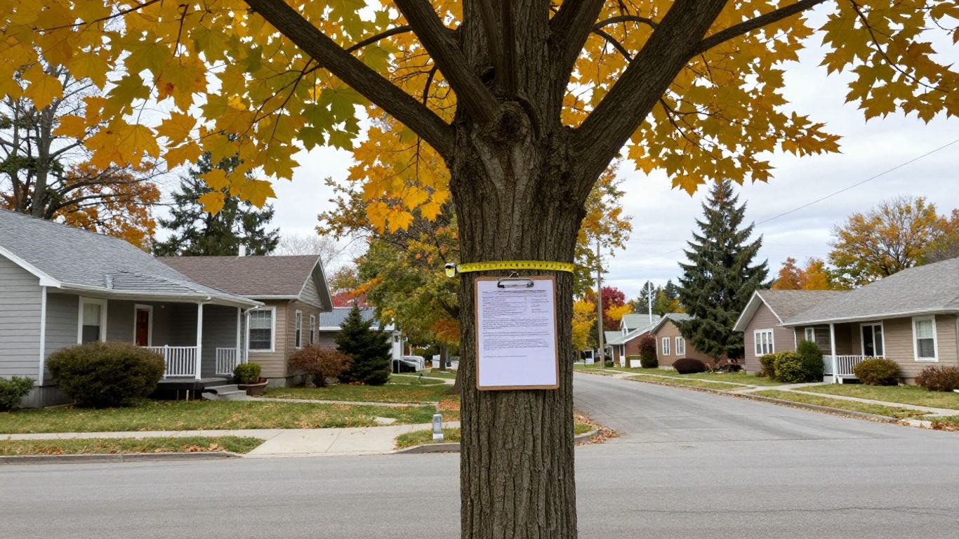 Large Ottawa tree beside residential property